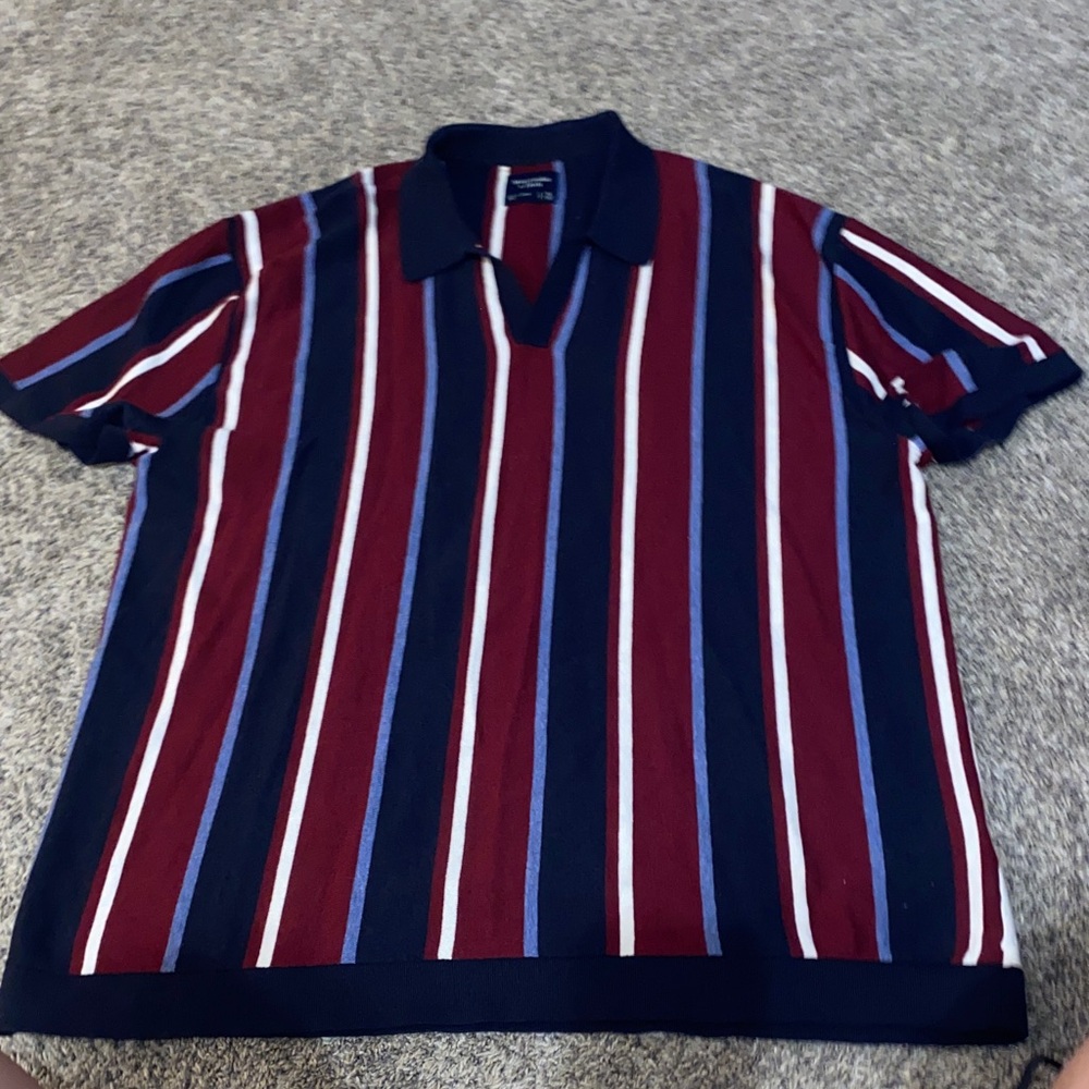 Abercrombie striped knit polo
